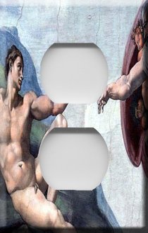 Michaelangelo's Creation Handcrafted Outlet Cover