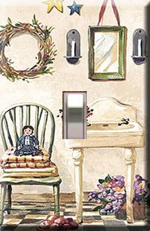 Old Fashioned Bathroom Handcrafted Single Switchplate Cover