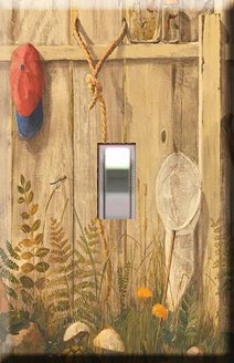 Little Boy's Fence Handcrafted Single Switchplate Cover