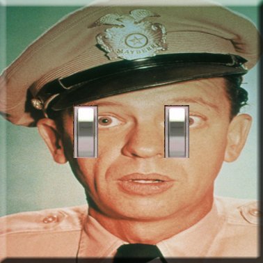 Barney Fife Handcrafted Double Switchplate Cover