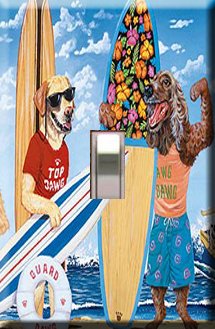 Surfin' Dawgs Handcrafted Single Switchplate Cover