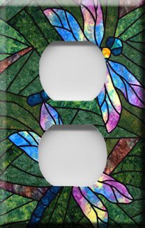 Dragonflies Handcrafted Outlet Cover