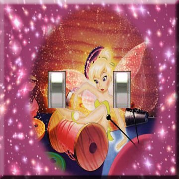 Fallen Tinkerbell Handcrafted Double Switchplate Cover