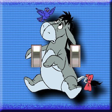 Eyore Handcrafted Double Switchplate Cover