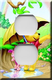Winnie the Pooh Rainy Day Handcrafted Outlet Cover