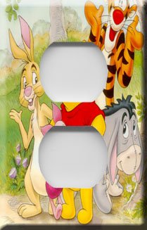 Winnie the Pooh & Gang Handcrafted Outlet Cover