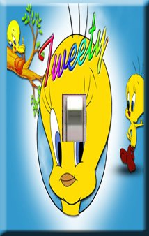 Tweety Bird Handcrafted Single Switchplate Cover