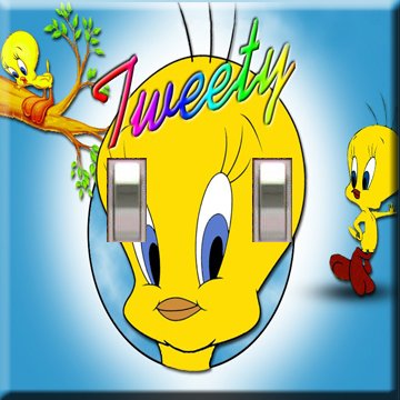 Tweety Bird Handcrafted Double Switchplate Cover