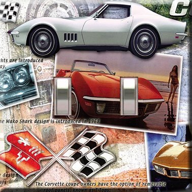 Corvettes Handcrafted Double Switchplate Cover
