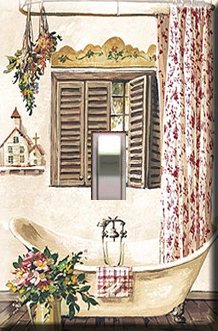 Country Bath Tub Handcrafted Single Switchplate Cover
