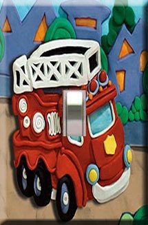 Firetruck Handcrafted Single Switchplate Cover