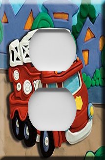 Firetruck Handcrafted Outlet Cover