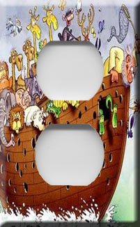 Noah's Ark Handcrafted Outlet Cover