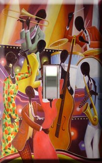 African American Jazz Art Handcrafted Single Switchplate Cover