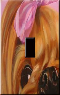 Precious Yorkie Handcrafted Single Switchplate Cover