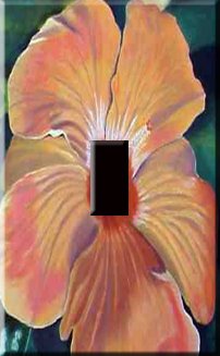Hibiscus Painting Handcrafted Single Switchplate Cover