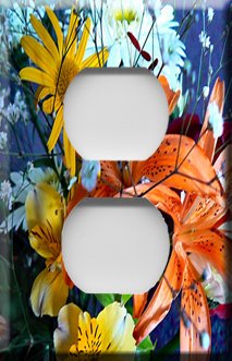 Spring Flowers Handcrafted Outlet Cover
