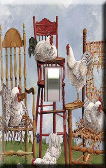 Lots of Roosters Handcrafted Single Switchplate Cover