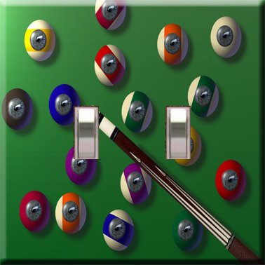 Keep Your Eye on the Ball Handcrafted Double Switchplate Cover