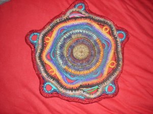 Colorful Eco-Friendly Upcycled Sculptural wall decor mandala or centerpiece