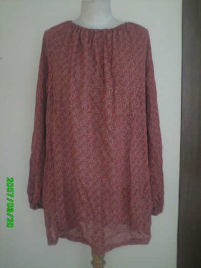 Red Bohemian / Gypsy / Peasant Top - Viscose Fabric