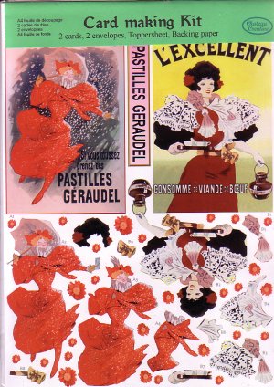 Vintage French Publicity 3D card making kit