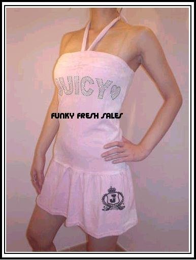 NWT Authentic Pink Juicy Couture Velour Halter Dress Size Medium