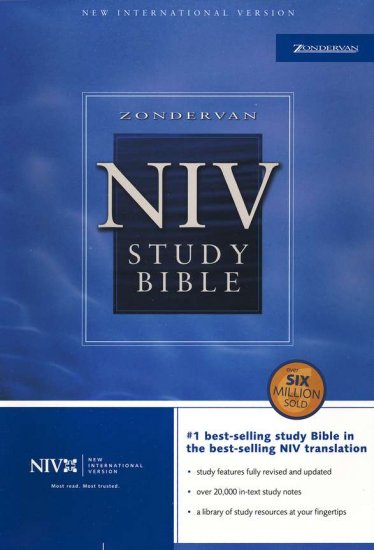 NIV Study Bible: Top-Grain Leather Burgundy, Indexed