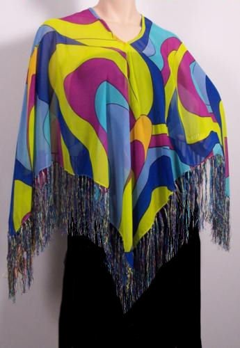 Lightweight Summer Poncho Blue