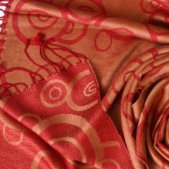 Reversible Jacquard Pashmina Shawl (Cranberry)