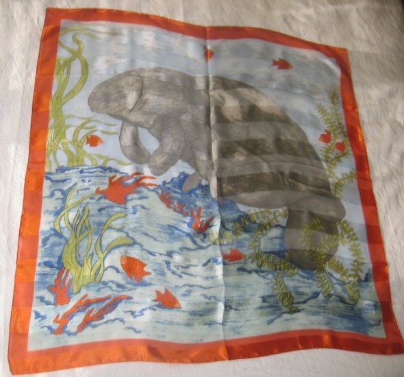 Large Italian Square Scarf - Sea Lions