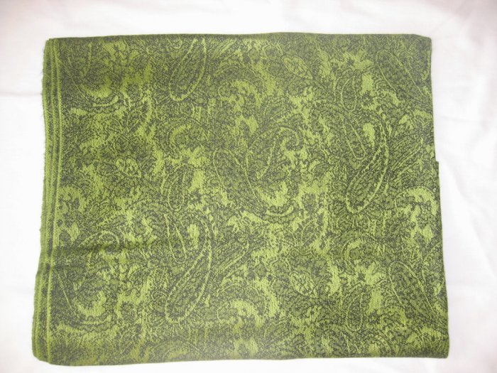 Pashmina Style Jacquard Paisley Shawl - Green and Black