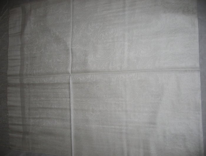 Pashmina Style Jacquard Paisley Shawl - Gray tones
