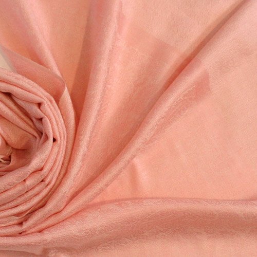 Pashmina Style Jacquard Paisley Shawl - Peach color