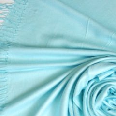 Pashmina Style (Aqua Blue) Shawl - 100% Viscose