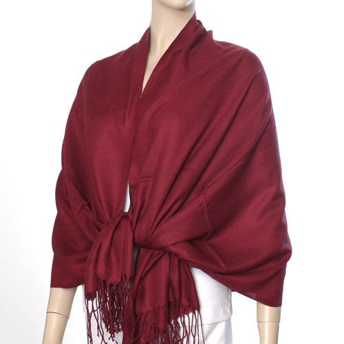 Pashmina Style (Maroon Grape) Shawl - 100% Viscose