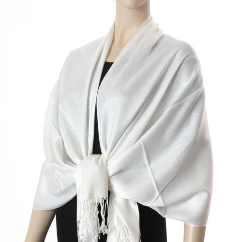 Pashmina Style (Ivory color) Shawl - 100% Viscose