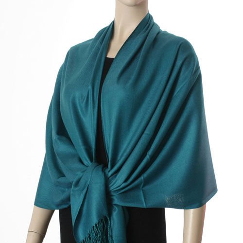 Pashmina Style, 100% Viscose Shawl - Teal Color