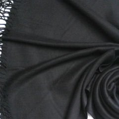 Silk Blend Pashmina Style Shawl - Black