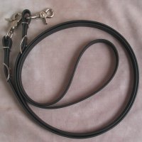 Beta Biothane Roper Reins 8 Foot, 3/4 Inch Black 2 Snap