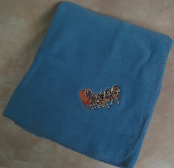 Polyester Four Horse Hitch Fleece Throw Blanket