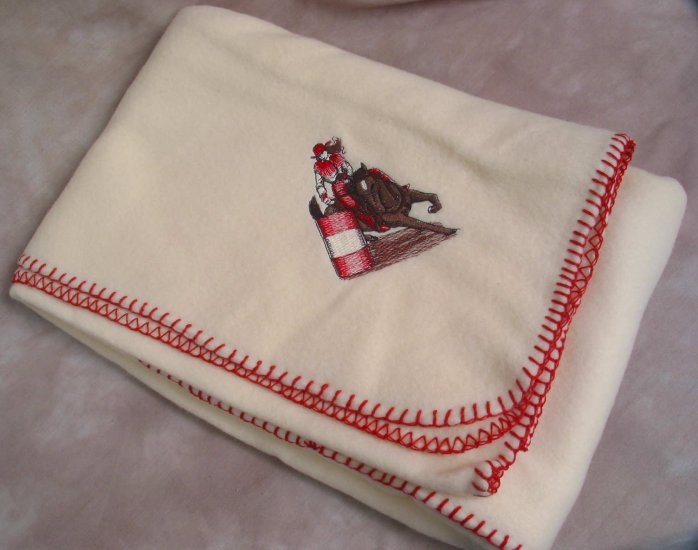Polyester Barrel Racer HORSE Fleece Throw