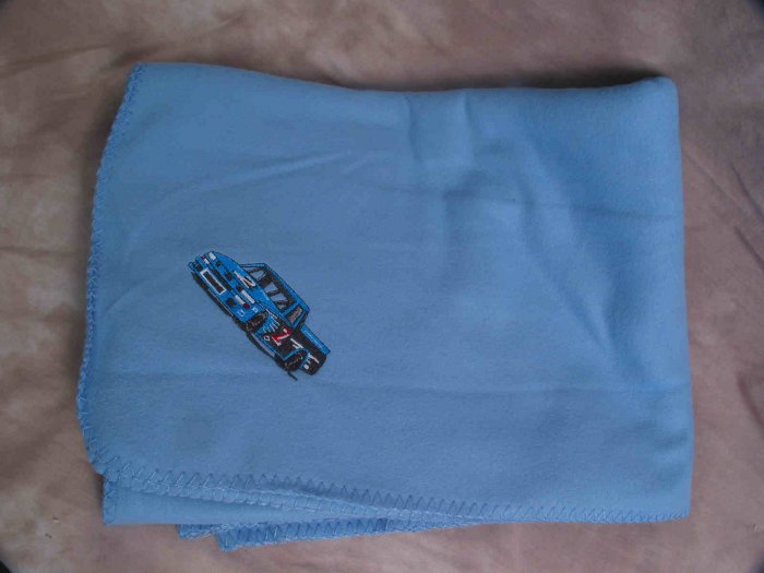 Polyester Nascar Racing Truck Blue Fleece Throw