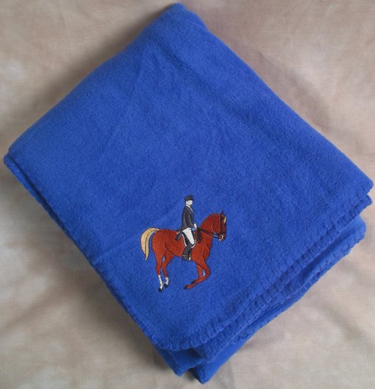 Polyester Dressage Horse Royal Blue Throw Blanket