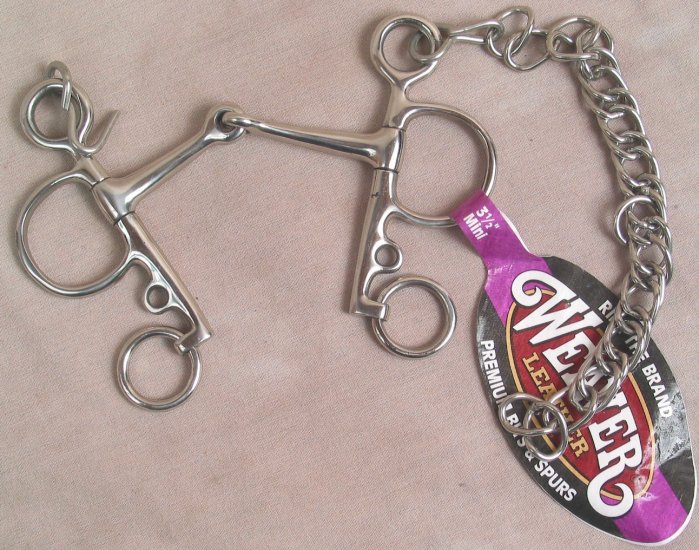 3 1/2 inch mini Pelham Snaffle Bit Stainless Steel
