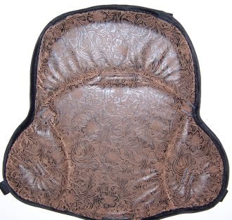 Saddle Cushion Brown Western Tooled Design - Western Saddle Size
