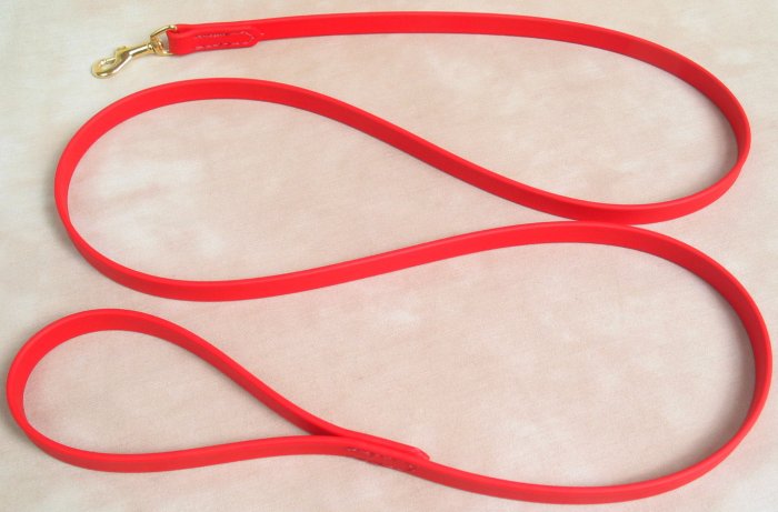 6' Long 3/4" Red Beta Biothane Dog Leash