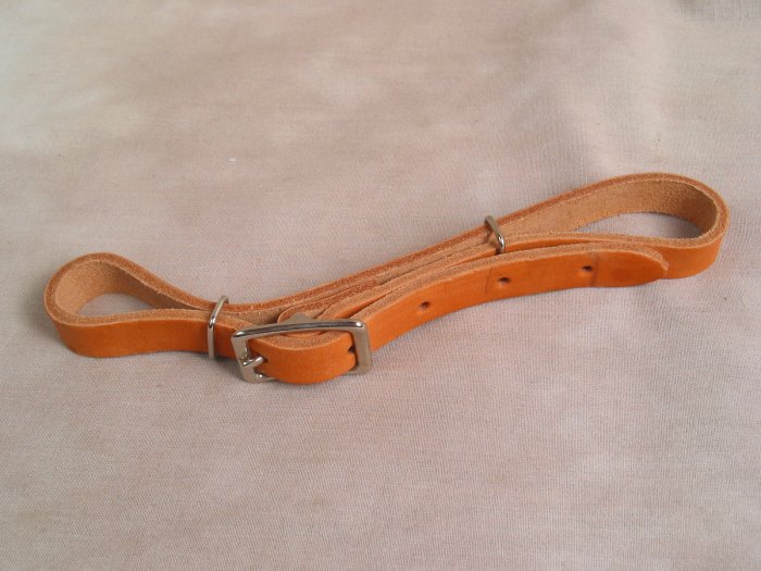 Flat Natural Leather Double Curb Strap