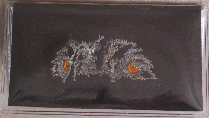 Felt Embroidered Wolf Eyes Black Vinyl Checkbook Cover