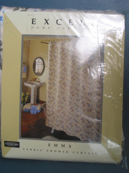 Excell Floral Fabric Shower Curtain NEW